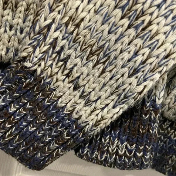 Anderson Little Nordic Ski Wooden Button Navy Blue Cowl Neck Cardigan Size L - Picture 8 of 12